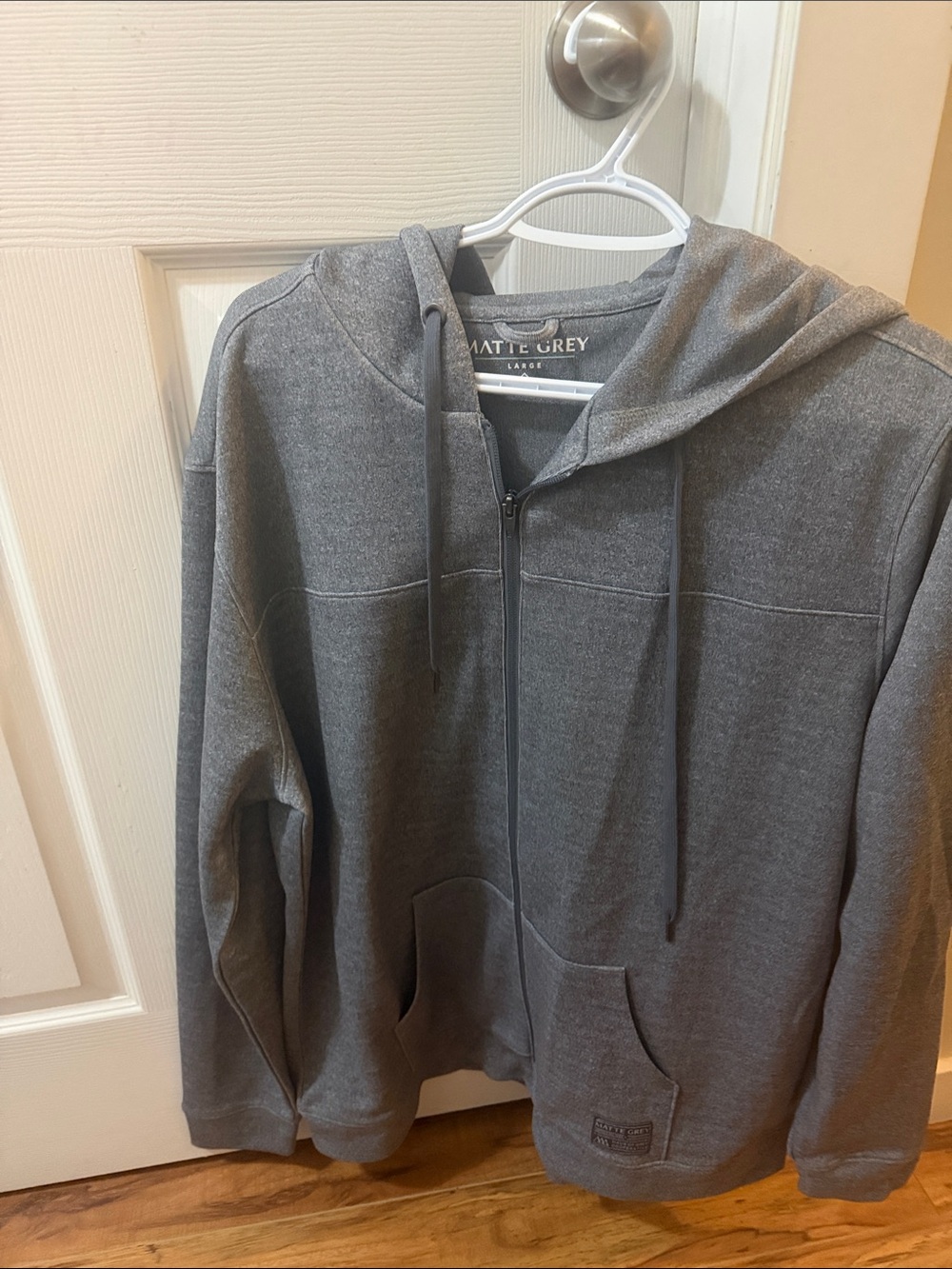 Matte Grey Men's Zip-Up Hoodie in Gray